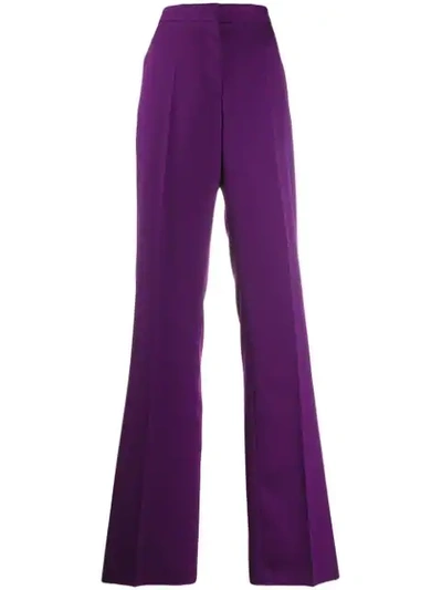 Rochas High-rise Palazzo Trousers In Purple