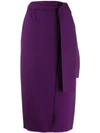 Rochas Wrap Midi Skirt In Purple