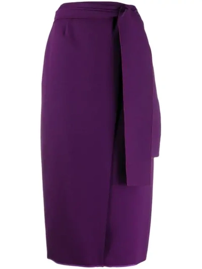 Rochas Wrap Midi Skirt In Purple
