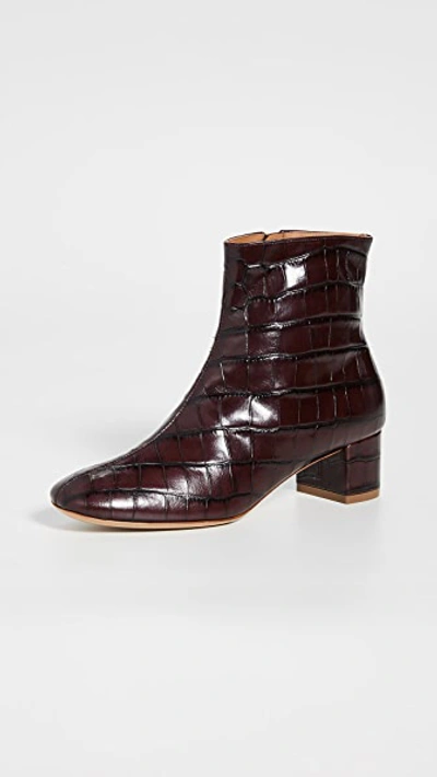 Mansur Gavriel Croc Embossed 40mm Ankle Boot In Classic