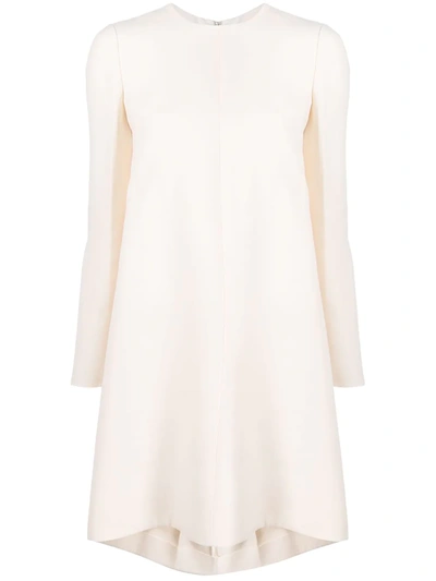Valentino Couture Crepe Cape Mini Dress In Ivory