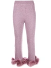 Opening Ceremony Cropped Knitted Trousers In 5407 Dusty Purple