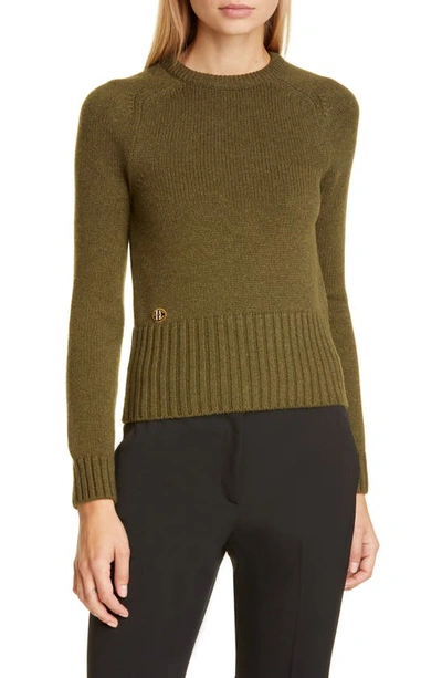 Michael Kors Logo Monogram Cashmere Sweater In Spruce