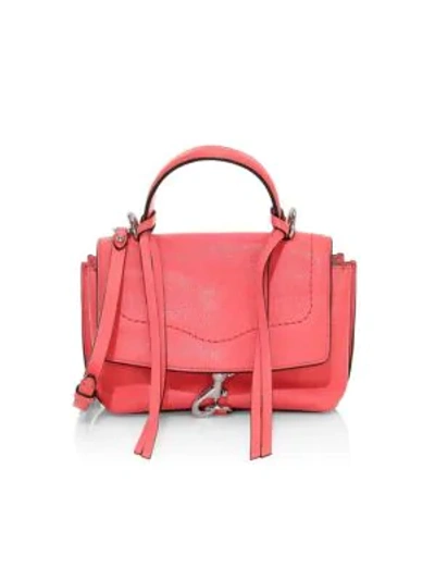 Rebecca Minkoff Stella Mini Leather Satchel Bag In Grapefruit