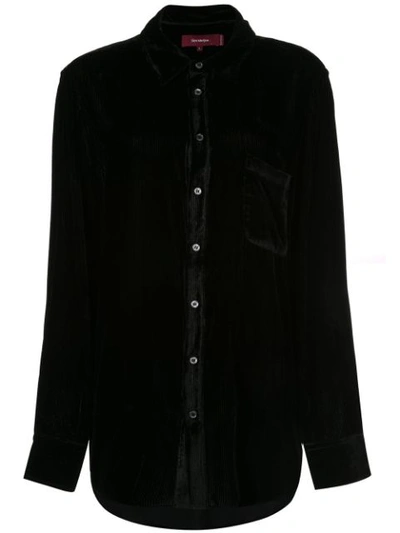 Sies Marjan Sander Silk & Cotton Fluid Corduroy Shirt In Black