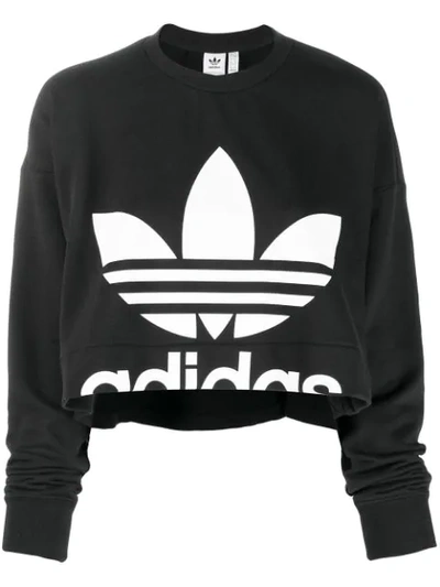 Adidas Originals Logo Print Sweatshirt In Black