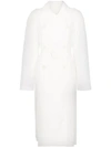 Helmut Lang Belted Shell Trench Coat In White