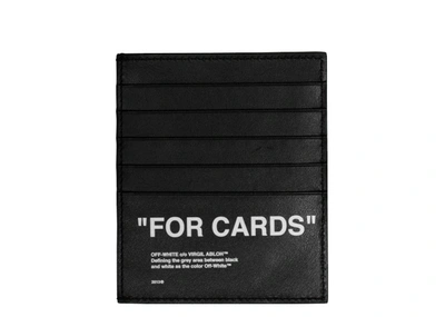 Pre-owned Off-white Bold Quote Card Holder "for Cards" Black