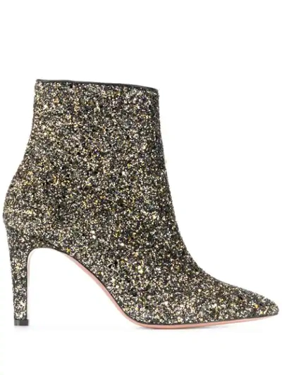 P.a.r.o.s.h Glittered Ankle Boots In Black