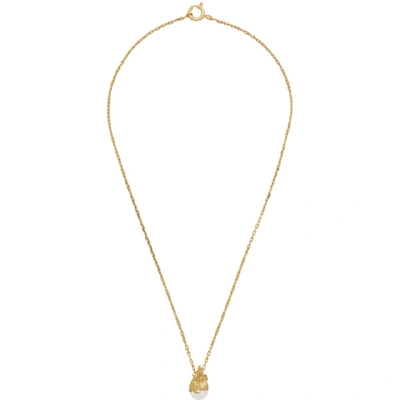 Alan Crocetti Heat Pearl Necklace In Gold