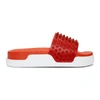 Christian Louboutin Men's Spiked Leather Pool Slides In Loubi/loubi Metal