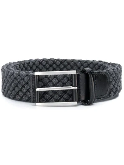 Anderson's Check Stitch Detail Belt In Grey