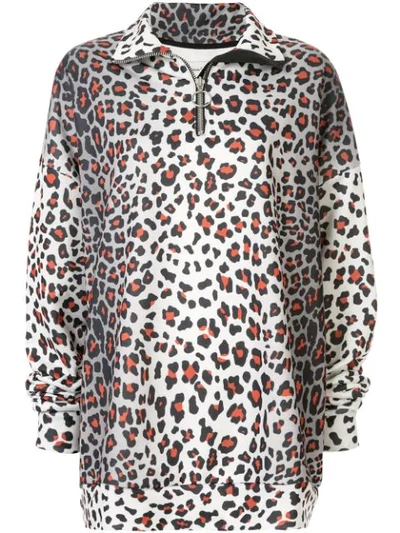Marques' Almeida Oversized Leopard Sweatshirt In Grey