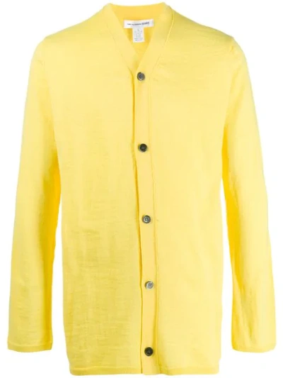 Comme Des Garçons Shirt Fine Knit Cardigan In Yellow