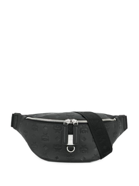 mcm black waist bag