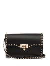 Valentino Garavani Garavani Small Rockstud Leather Crossbody Bag In Black