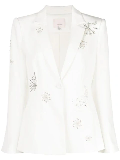 Cinq À Sept Rumi Shooting Star Embellished Blazer In Ivory Silver