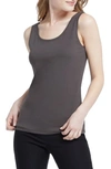 Nic + Zoe Classic Perfect Scoop-neck Tank In Dark Truffle