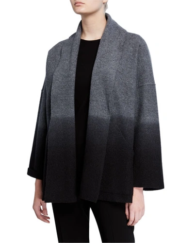 Eileen Fisher Petite Ombre Boiled Wool Jacket In Ashblack