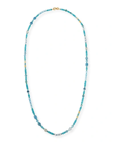 Splendid Company 18k Bohemian Mixed-stone Necklace, 48"l