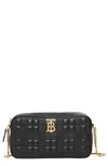 Burberry Tb Quilted Check Leather Camera Crossbody Bag In Black