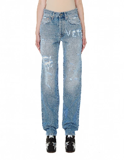 Vetements Anarchy Light Blue Cotton Jeans