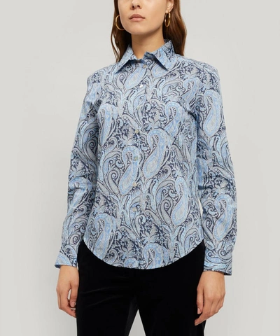 Liberty London Felix Tana Lawn Cotton Bryony Shirt In Blue