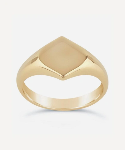 Dinny Hall 10ct Gold Lotus Signet Pinky Ring