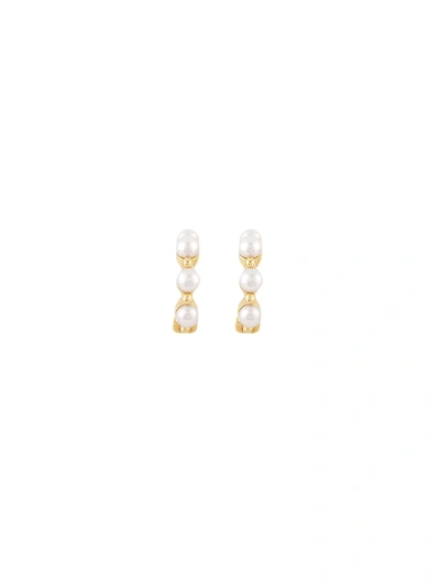 Dinny Hall 14ct Gold Shuga Pearl Huggie Hoop Earrings