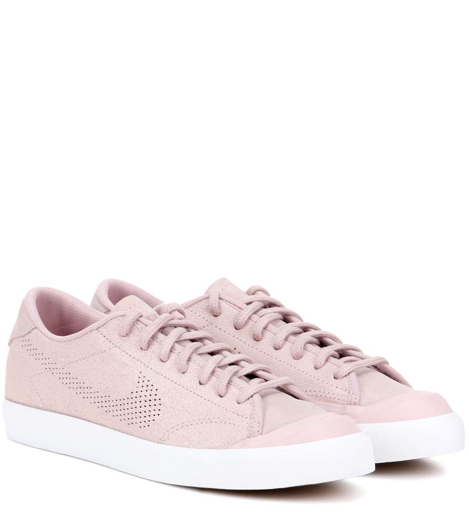 pink leather nike shoes