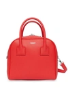 Burberry Small Leather Cube Bag In Bright Red/gold