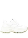 Prada Perforated Sneakers In White