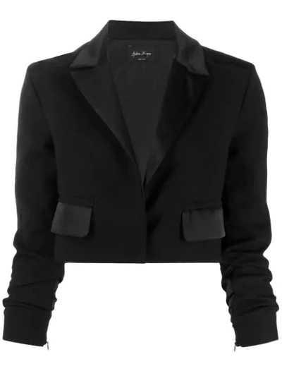 Andrea Ya'aqov Cropped Tailored Blazer In Black