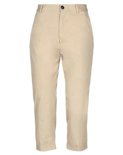 Dsquared2 Cropped Pants In Beige