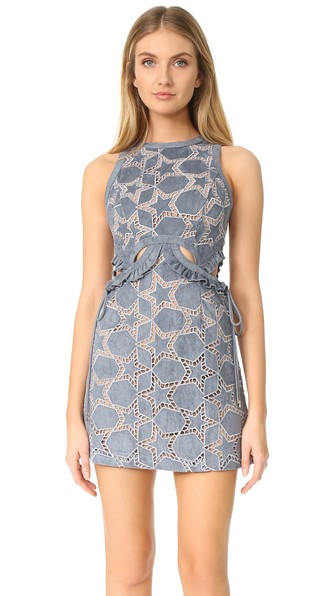 self portrait cutwork mini dress