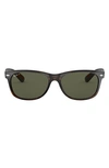 Ray Ban Small New Wayfarer 52mm Polarized Sunglasses - Tortoise In Green