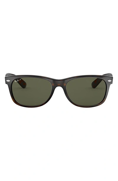 Ray Ban Small New Wayfarer 52mm Polarized Sunglasses - Tortoise In Green