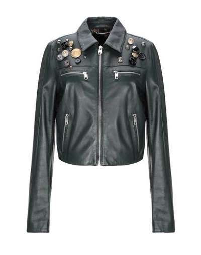 Dolce & Gabbana Biker Jacket In Steel Grey