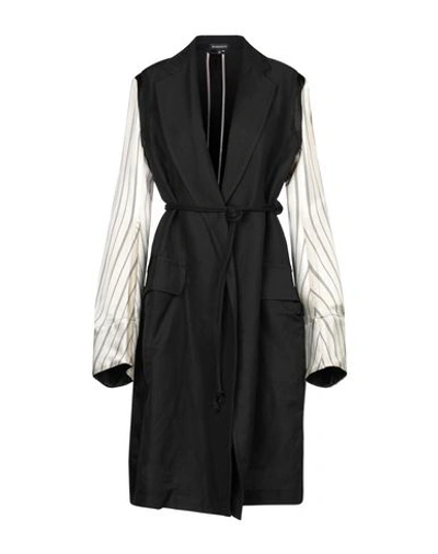 Ann Demeulemeester Overcoats In Black