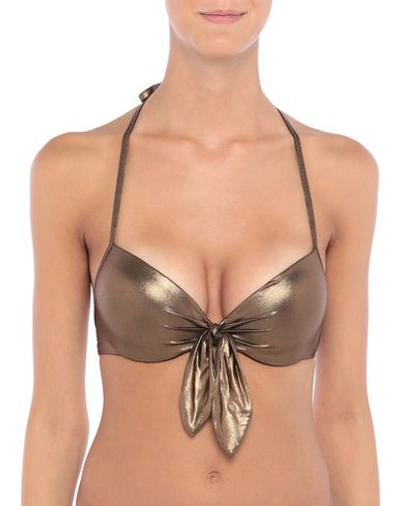 Moschino Bikini Tops In Bronze
