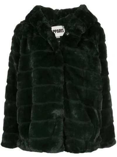Apparis Goldie Faux-fur Coat In Green
