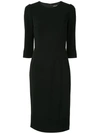 Dolce & Gabbana Half-sleeve Jewel-neck Sheath Dress In Black