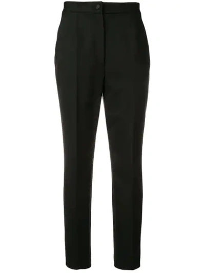 Dolce & Gabbana Cropped High Waisted Trousers In Black