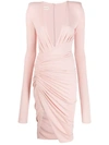 Alexandre Vauthier V-neck Draped Dress In Pink