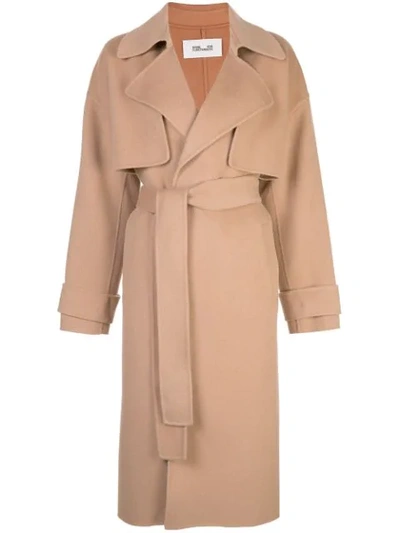 Diane Von Furstenberg Lia Belted Trench Coat In Brown