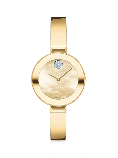 Movado Bold Yellow Gold Ion-plated Stainless Steel Bangle Watch In Multi