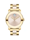 Movado Women's Bold Yellow Gold Ion-plated, Stainless Steel & Ceramic Bracelet Watch