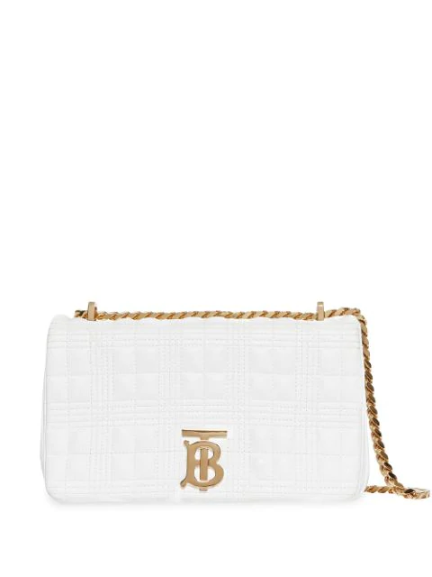 Burberry Small Quilted Check Lambskin Lola Bag In White | ModeSens