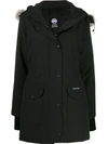 Canada Goose Hooded Padded Parka In Black