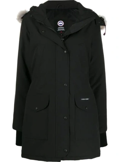Canada Goose Hooded Padded Parka In Black